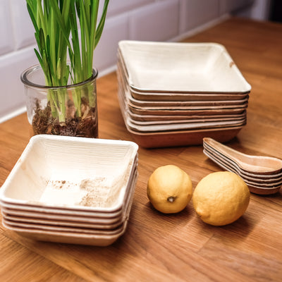 5" Square Bowls (10 oz) - 25 Pack - Naturally Chic